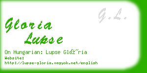gloria lupse business card